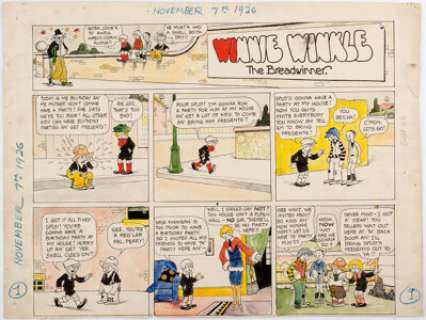 Martin Branner Winnie Winkle Partial Hand-Colored Sunday Comic Strip Original Art dated 11-7-26 (Chicago - | Heritage
