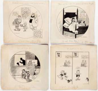 Cy Hungerford - Christmas/Halloween Cartoons Original Art Group of 4(Pittsburgh Post-Gazette, c. 1920s).... (Total: 4 Original Art) | Heritage