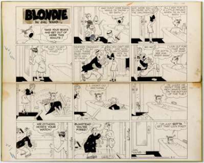 Chic Young Blondie Sunday Comic Strip Original Art dated 2-11-45 (King Features Syndicate, 1945).... | Heritage