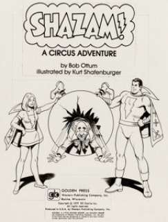 Kurt Schaffenberger Shazam! A Circus Adventure Splash/Title Page Original Art (Golden Press/DC Comics, 1977).... | Heritage