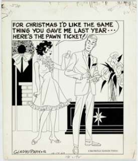 Gladys Parker Mopsy Daily Single-Panel Comic Strip Original Art dated 12-14-64 (Bell-McClure Syndicate, 1964)....