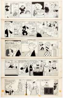 Pete Hansen Lolly Daily Comic Strip Original Art Group of 5 (Chicago Tribune, 1955-56).... (Total: 5 Comic Books)