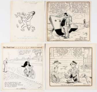 H.T. Webster, J.R. Williams, Bill Freyse, and Virgil Partch The Timid Soul and Additional Comics Panels Original A... (Total: 4 Original Art)