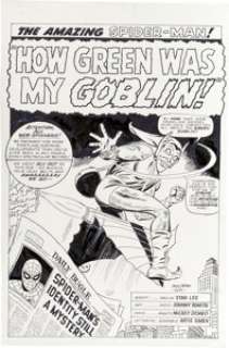 Mike Esposito (as Mickey Demeo) Amazing Spider-Man #39 Splash Page 1 Recreation Green Goblin Original Art (undated... | Heritage