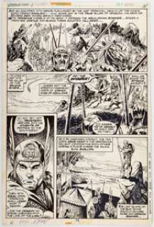 Gil Kane and Tom Sutton Giant-Size Conan #1 Story Page 15 Original Art and Page 16 Production Stat (Marvel, 1974).... (Total: 2 Items) | Heritage