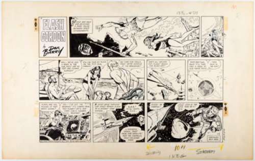  - Dan Barry and Bob Fujitani Flash Gordon Sunday Comic Strip Original Art dated 1-5-69 (King Features Syndicate, 196...