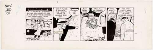 Chester Gould Dick Tracy Daily Comic Strip Original Art dated 11-30-61 (Chicago Tribune, 1961).... | Heritage