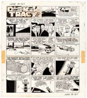 Chester Gould Dick Tracy Sunday Comic Strip Original Art dated 6-18-67 (Chicago Tribune Syndicate, 1967). ... | Heritage