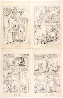 George Peltz and L. B. Cole Classics Illustrated Junior #567 The Bearskin Soldier Complete Issue Origi... (Total: 33 Original Art) | Heritage