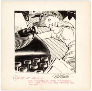 Edd Cartier The Case of the Hit and Run Illustration Original Art (King Features Syndicate, 1949) The newspaper -