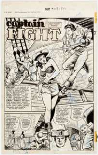 Jack Kamen and Iger Studio Fight Comics #55 Complete 6-Page Captain Fight Story Original Art (Fiction House, 1948)... (Total: 6 Original Art)