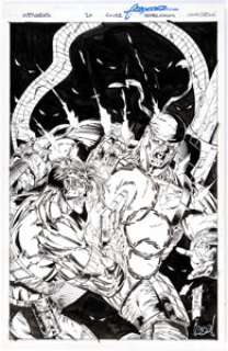 Cedric Nocon and Chuck Gibson Wetworks #20 Cover Original Art (Image, 1996)....