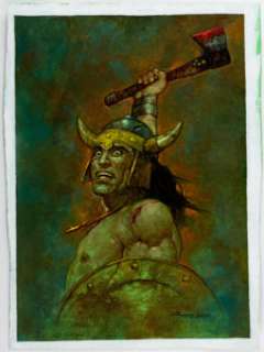 Sanjulian (Manuel Perez Clemente) - Conan the Barbarian Painting Original Art (undated). A crazed Conan filled - | Heritage