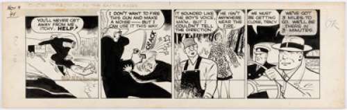 Chester Gould Dick Tracy Daily Comic Strip Original Art dated 11-3-45 (Chicago Tribune, 1945). Itchy, Tess, Dick - | Heritage
