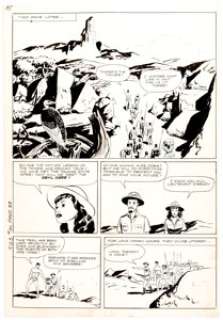 Jesse Marsh Four Color #134 Tarzan Story Page 27 Original Art (Dell, 1947).  Tarzan, Doris, and Lt. d‘ Arnot, star -