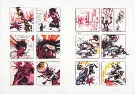 Farel Dalrymple It Will All Hurt Comic Strip Original Art (c. 2014).  This webcomic lives up to its name in this -