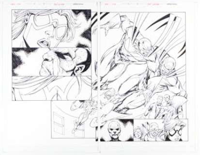 Rob Liefeld and Adelso Corona Hawk & Dove #4 Double Page Spread 4-5 Original Art (DC, 2012). Hawk and Dove -