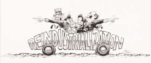 Jack Davis Reindustrialization Original Art (c. 1960s). Davis defines the process of mustering national resources - | Heritage