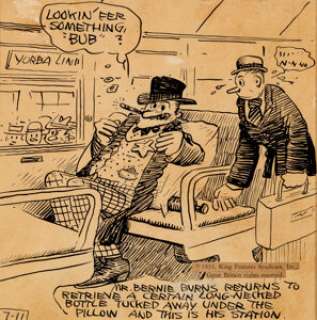 George Herriman | Bernie Burns Daily Single Panel Comic Strip Original Art dated 7-11-32 (King Features, 1932). | Heritage