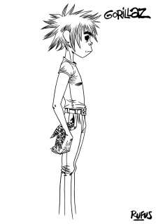 Rufus Dayglo - gorillaz art from garage palace promo video - 2d character shot 1
