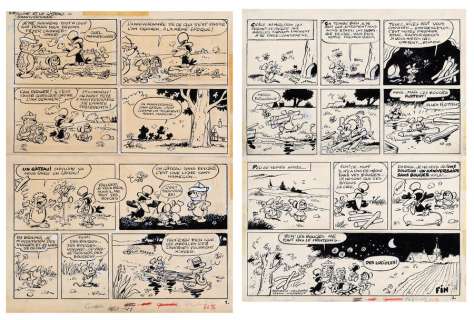 Macherot | Sibylline, récit court en 2 planches à l’encre… | AZ auction