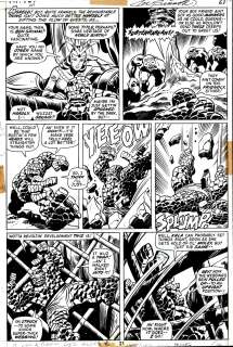 John Buscema Joe Sinnott - Fantastic Four #127 P 21 (The Thing in Every Panel, with Queen Kala As He Battles the Mole Man‘s Minions!) 1972