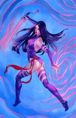 Meghan Hetrick - Psylocke - Original 11x17 by Meghan Hetrick
