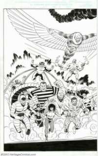 Lee Weeks and Bob McLeod - Original 2-Page Splash for Spider-Man: The Mysterio Manifesto #3 (Marvel, 2001). A -