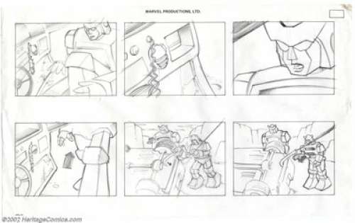 Transformers Storyboard Art (Marvel Productions, undated). This lot consists of two pages of production art from - | Heritage