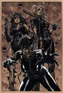 Mark Brooks - Dceased #6 Huge Mixed Media Cover (Poison Ivy & Harley Quinn Both Holding Zombie Catwoman in Bondage Chains Around Her Neck!) 2019