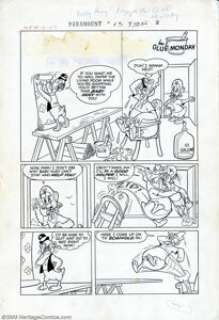 Marty Taras - Original Art for Paramount Animated Comics #13, Complete 5-page Story, "Glue Monday" - | Heritage
