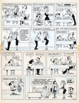 Jijé - Gillain (Benoît) | Lot 92 - Bouby, planche-gag à l’encre de Chine, au… | AZ auction