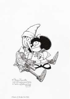 Quino (JoaquÃ­n Lavado) - "Pinocchio e Mafalda", 1993
