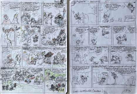 Peyo/Les Schtroumpfs. Paire de story boards origin… | Dagoty