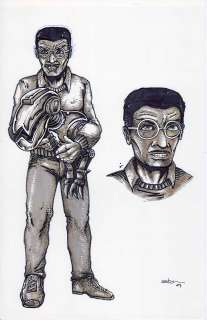 Kevin Eastman | Neca Baxter Stockman Cradling Mouser – Original Art For Mirage Studios Inspired Collectibles Line | Kevin Eastman