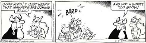 Dik Browne - Hagar the Horrible Daily Comic Strip Original Art, dated 2-7-87 (King Features, 1987). Dik Browne’s - | Heritage