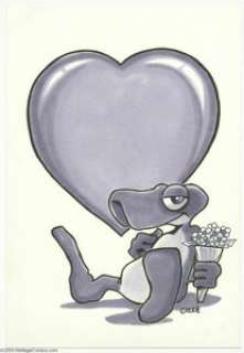 Mark Bode - Lizard Illustration (undated). Nifty gray-toned illustration of the Lizard by Mark Bode. Measures - | Heritage