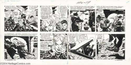 Frank Robbins - Johnny Hazard Sunday Comic Strip Original Art, dated 7-27-75 (King Features, 1975). Corinne and - | Heritage