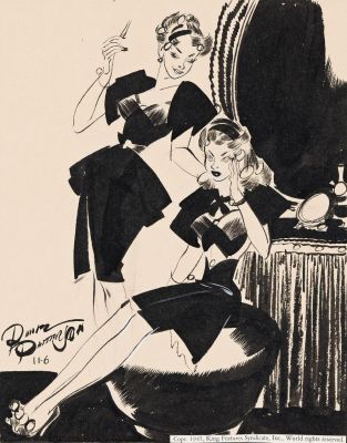 Russell Patterson, (1896-1977), "Stop squirming, Susie - I told you it would take a lot of pluck, if you want beautiful… | Swann Galleries