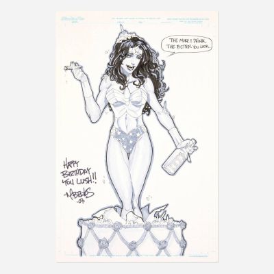 Lot 329 - Mark Brooks, Wonder Woman Illustration Original Art (2007) | Landry Pop Auctions