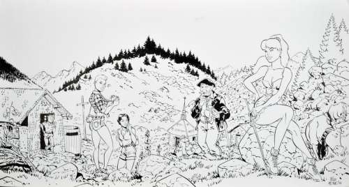 Meynet, Félix | Fanfoué des Pnottas Illustration originale de grand format Ã  l’encre de chine réalisé… | Cornette de St Cyr