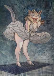 Smudja, Gradimir - original drawing - Gattina Marylin - [2000s] | Catawiki