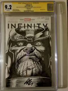George Perez, Ron Lim, Jim Starlin, Joe Rubinstein | Thanos Original Art Cover Sketch Infinity #1 Cgc Signed By Entire Infinity Gauntlet Creative Team Starlin, Perez, Lim, & Rubinstein Fs (Buy Me For 499 Dollars) | ComicArtFans Classifieds