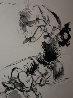 Michetz, Marc - Dessin original Ã  l’encre de Chine accompagné de son étude - Hommage Ã  Jungla | Catawiki