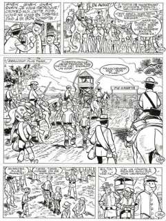 LAMBIL - lot 323 - Les Tuniques Bleues, La Traque, planche originale Ã …