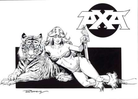 Romero, Enrique Badia - Original drawing - Axa & Tiger - Axa’s New Comic Book | Catawiki