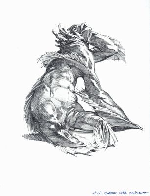 Bernie Wrightson | ’The Shadow Over Innsmouth’ H. P. Lovecraft Large Detailed Monster Concept Drawing #18 For Proposed Movie (1980S) | Romitaman