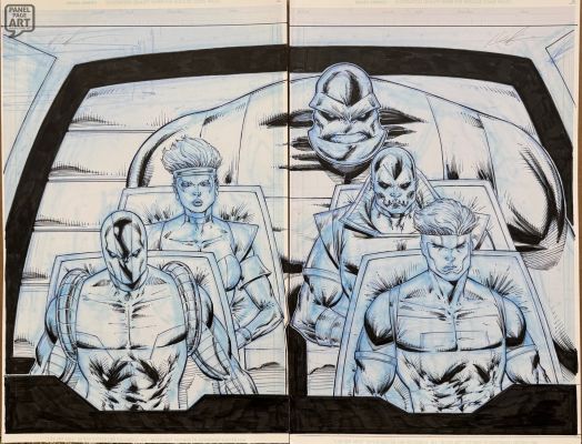 Rob Liefeld | Youngblood 1 Page 2-3 Dps | Panel Page Art