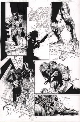 Jay Leisten | Predator Kills the Marvel Universe #4 P.5 - Predator Atempts To Lift Mjolnir - Signed - 2025 | Anthony’s Comic Book Art
