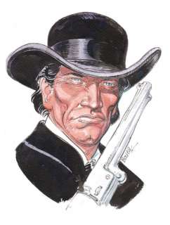 Boucq | Â« Bouncer Â». Gouache en couleurs directes sur papier fort pour un | Tessier Sarrou